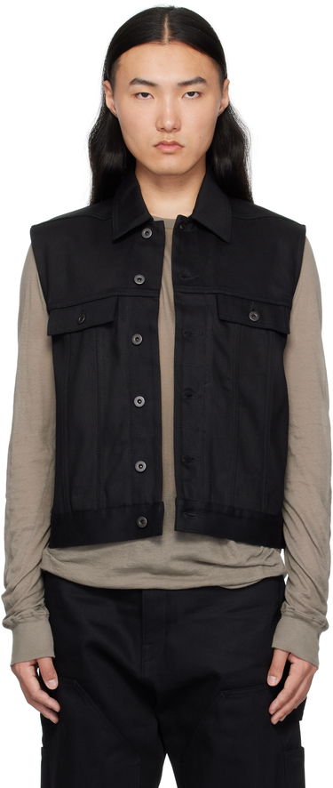 Vesta Rick Owens Rick Owens DRKSHDW Hollywood SL Trucker Denim Vest Čierna | DL01E6798 BLKJP, 0