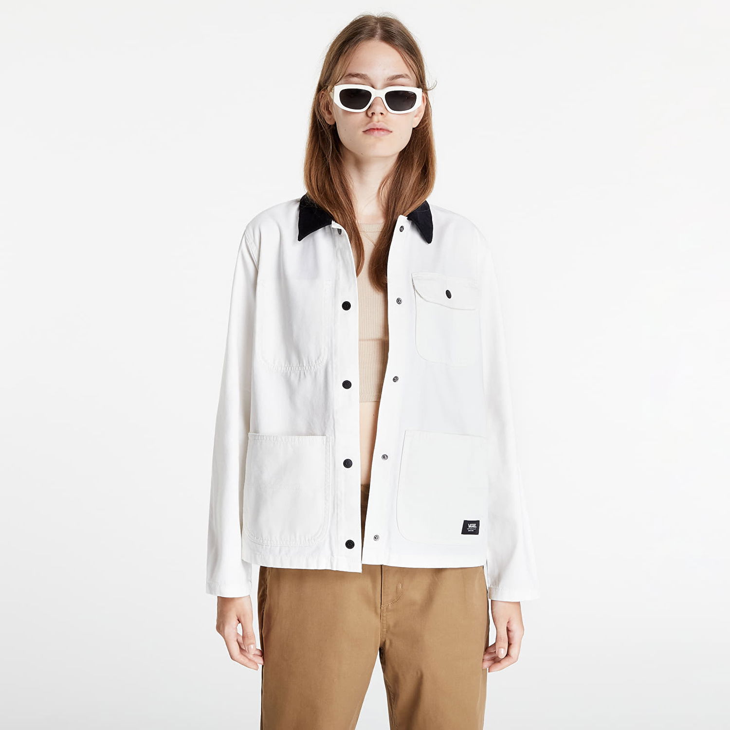 Bunda Vans Drill Chore Jacket Biela | VN0A47Y3FS81, 0