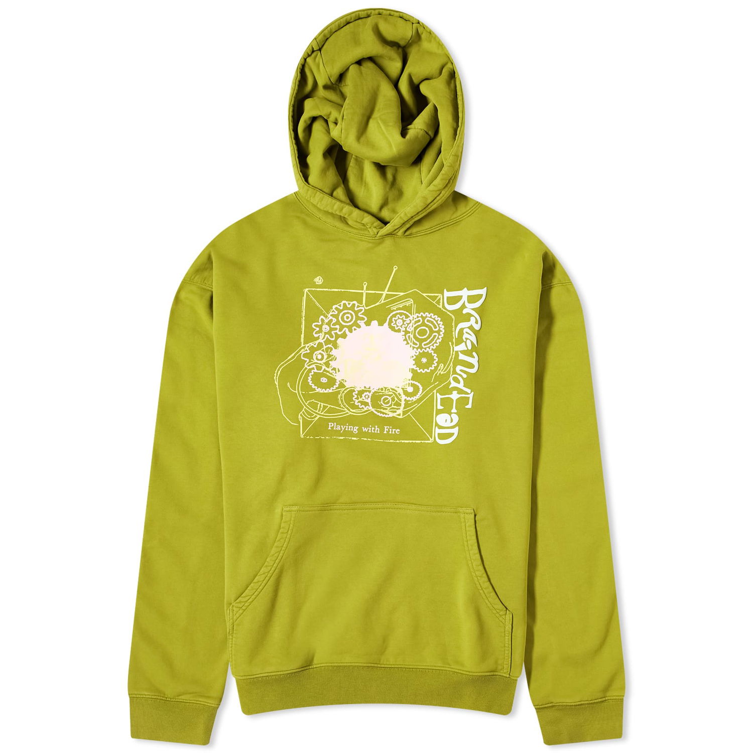 Mikina Brain Dead Brain Dead Playing With Fire Hoodie Zelené | BDF23T09003550GR27, 0