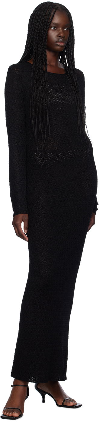 Šaty TOTEME TOTEME Long-Sleeve Maxi Dress Čierna | 243-WRD0130-YA0040, 3
