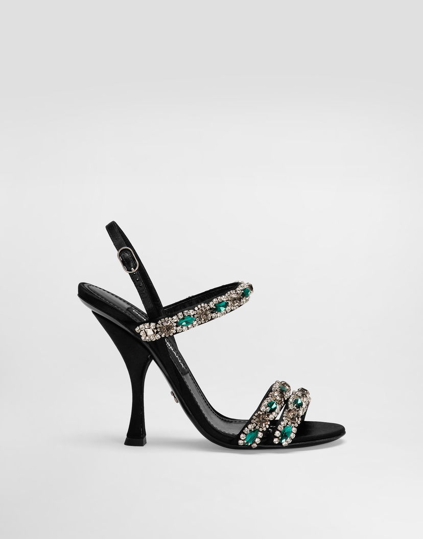 Doplnky Dolce & Gabbana Dolce & Gabbana Embroidered Slingback Heels Čierna | CR1931AX14080999