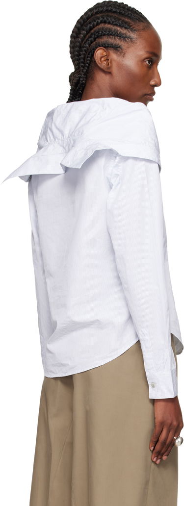 Košeľa OUR LEGACY Kaonashi Pinstriped Long-Sleeve Off-Shoulder Button-Up Shirt Biela | W4252KD, 2
