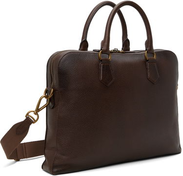 Kabelka Polo by Ralph Lauren Ralph Lauren Pebble Leather Commuter Briefcase Hnedá | 405962458002, 2