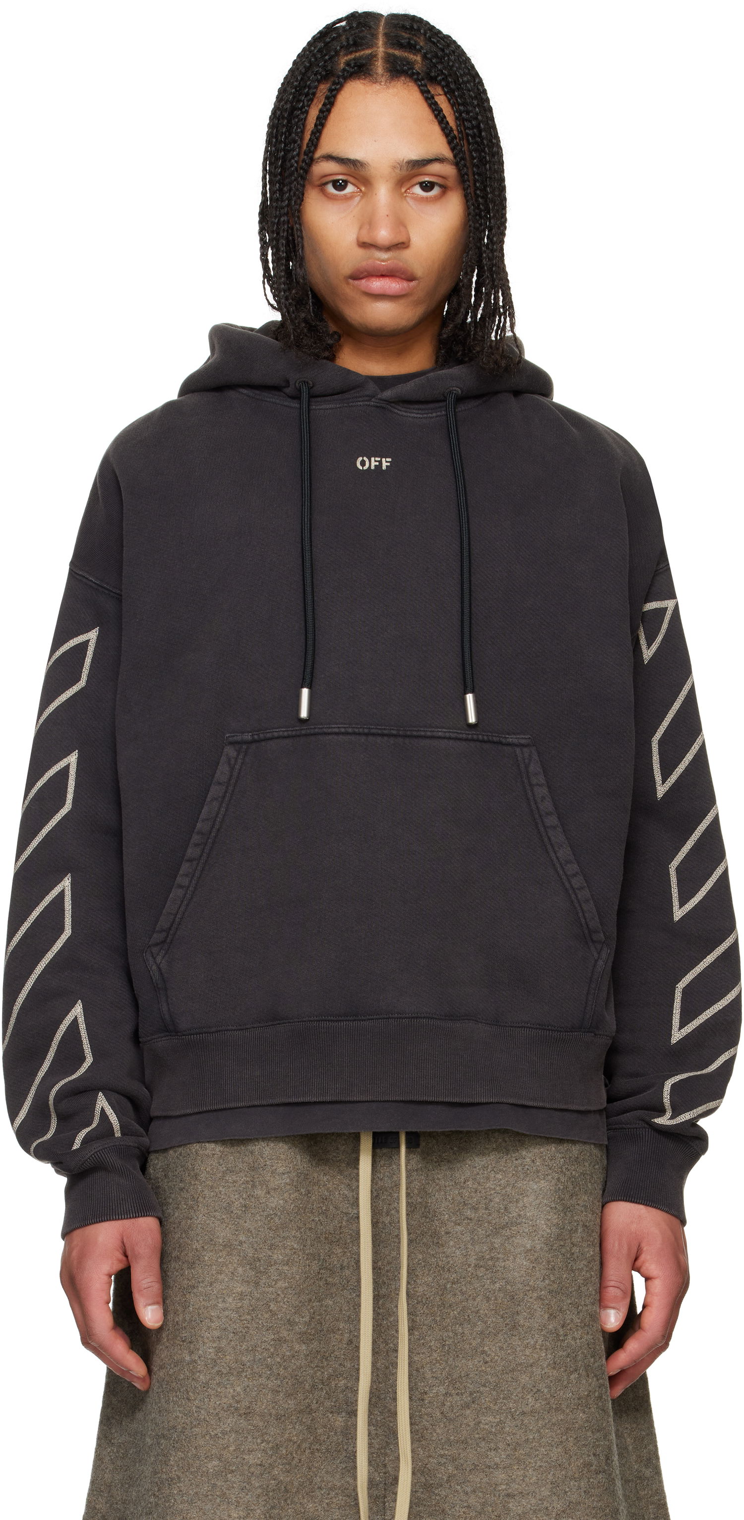 Mikina Off-White Off-White Arrow Skate Martyrdom Hoodie Čierna | OMBB085S25FLE00P1361, 0