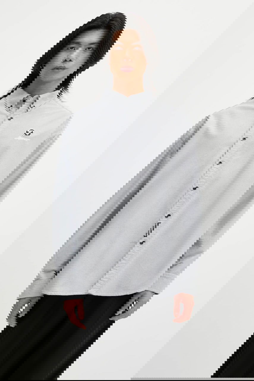 Košeľa AAPE by A Bathing Ape Cotton Long Relaxed Button-Down Shirt Šedá | AAPSTM8512XXO, 0