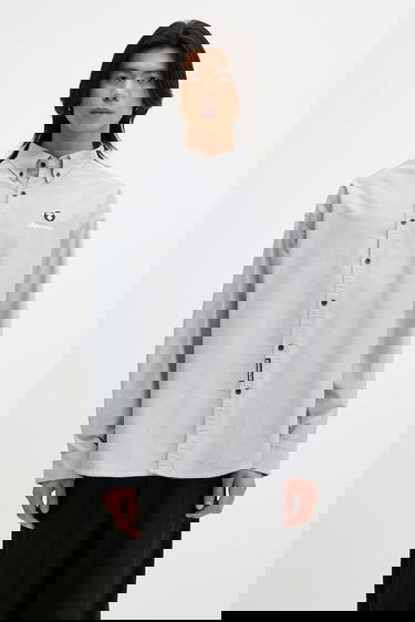 Košeľa AAPE by A Bathing Ape Cotton Long Relaxed Button-Down Shirt Šedá | AAPSTM8512XXO, 0