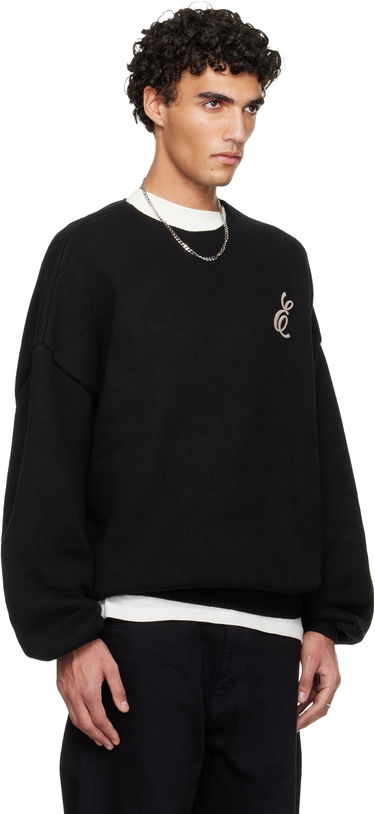 Sveter Fear of God ESSENTIALS Holiday Embroidered Merino Crewneck Sweater Čierna | 192HO254331F, 1