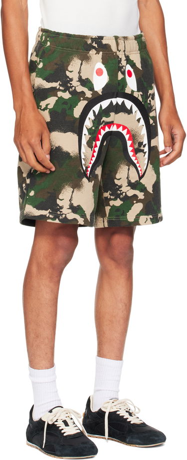 Šortky BAPE Map Camo Regular Fit Shark Sweat Shorts Zelené | 001SPL301001M, 1