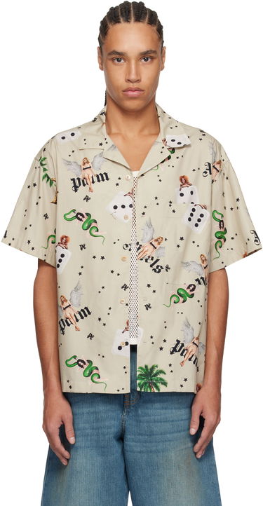 Košeľa Palm Angels Palm Angels Pin Up Bowling Shirt Béžová | PMGG00AS25FAB0050B84, 0