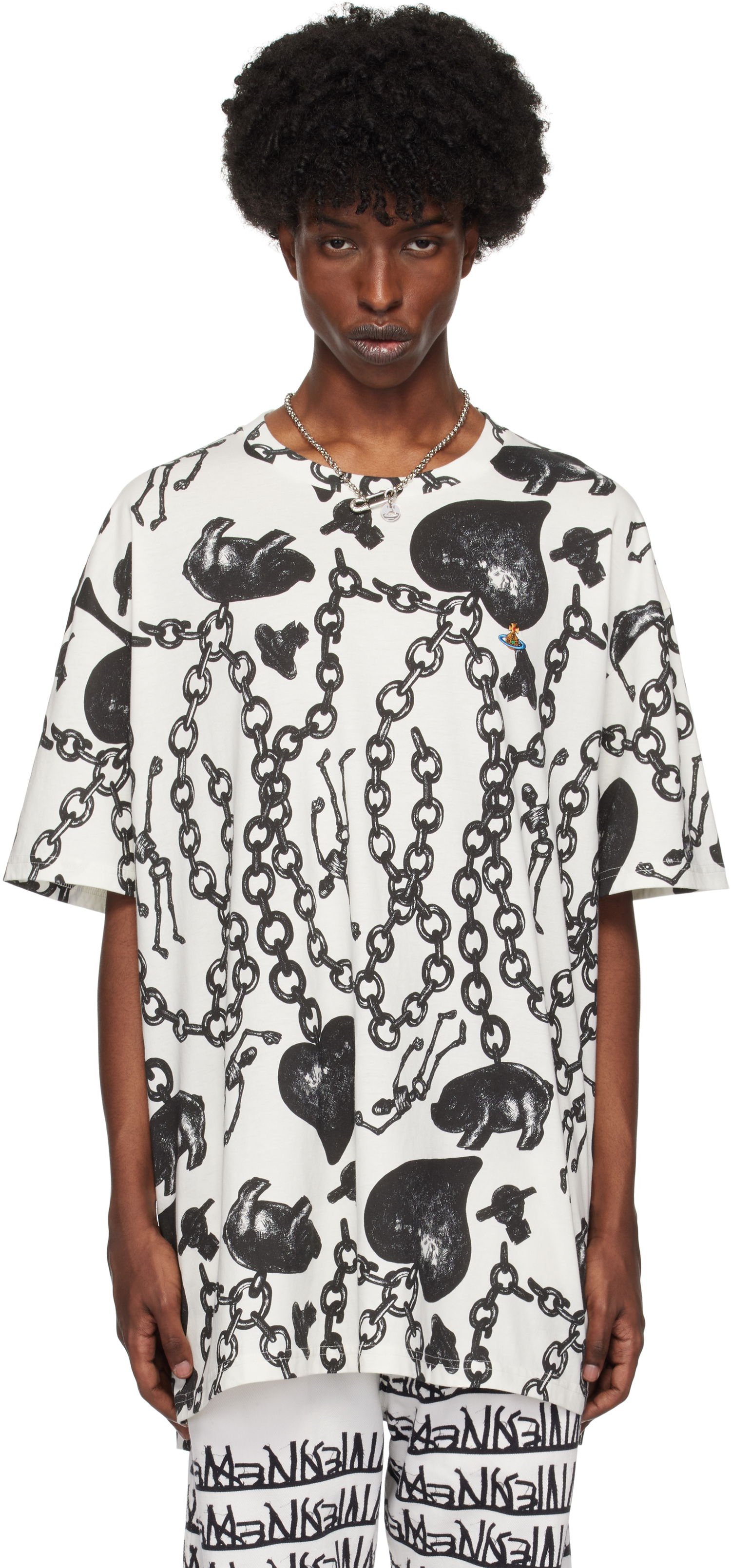 Tričko Vivienne Westwood Oversized Graphic T-Shirt Biela | 3G010018-J006E-, 0