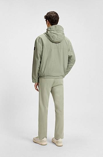 Bunda BOSS Water-repellent hooded jacket Zelené | 50543388, 1