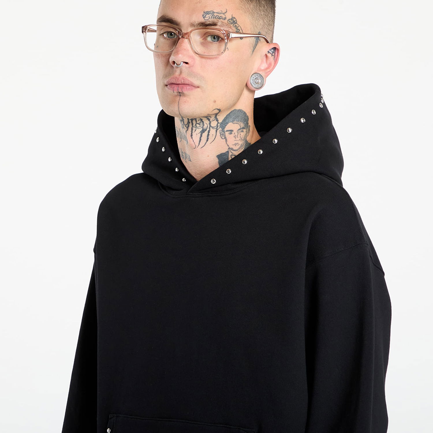 Mikina Pleasures PLEASURES Daft Club Lucky Studded Hoodie Čierna | P25DP004-BLACK, 1