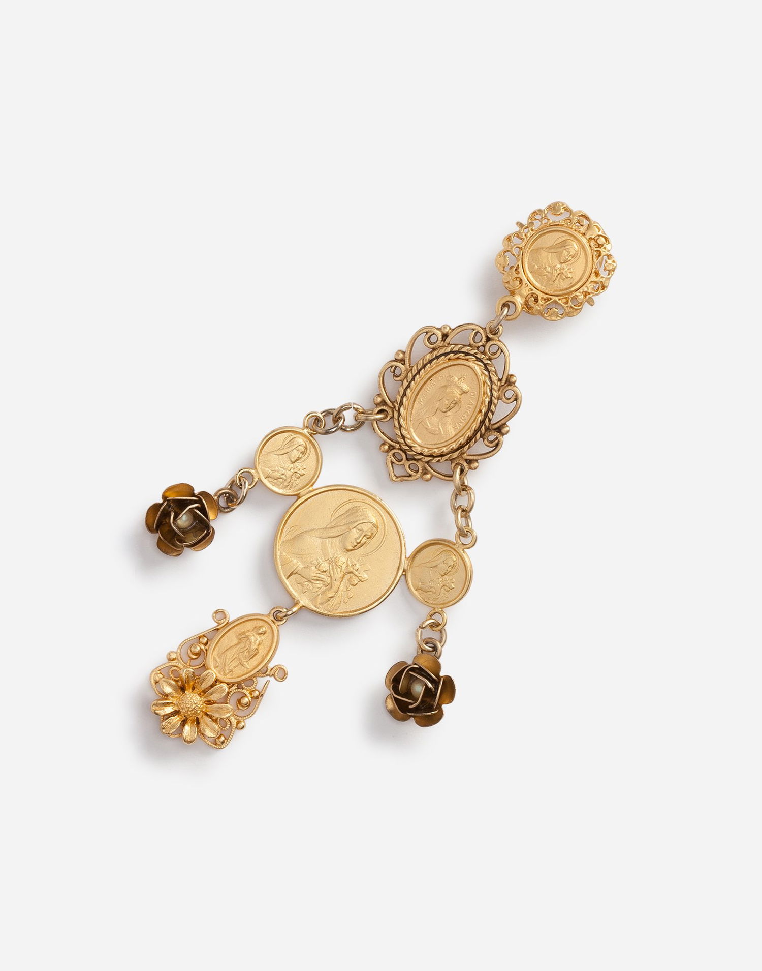 Náušnice Dolce & Gabbana Dolce & Gabbana Gold Metal Sacred Heart Drop Earrings Metalická | WEG6M2W0001ZOO00, 1