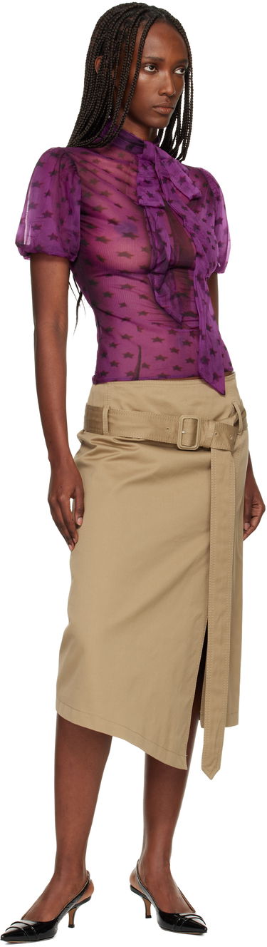 Košeľa Acne Studios Sheer Bow Blouse Fialová | AC0756-, 3