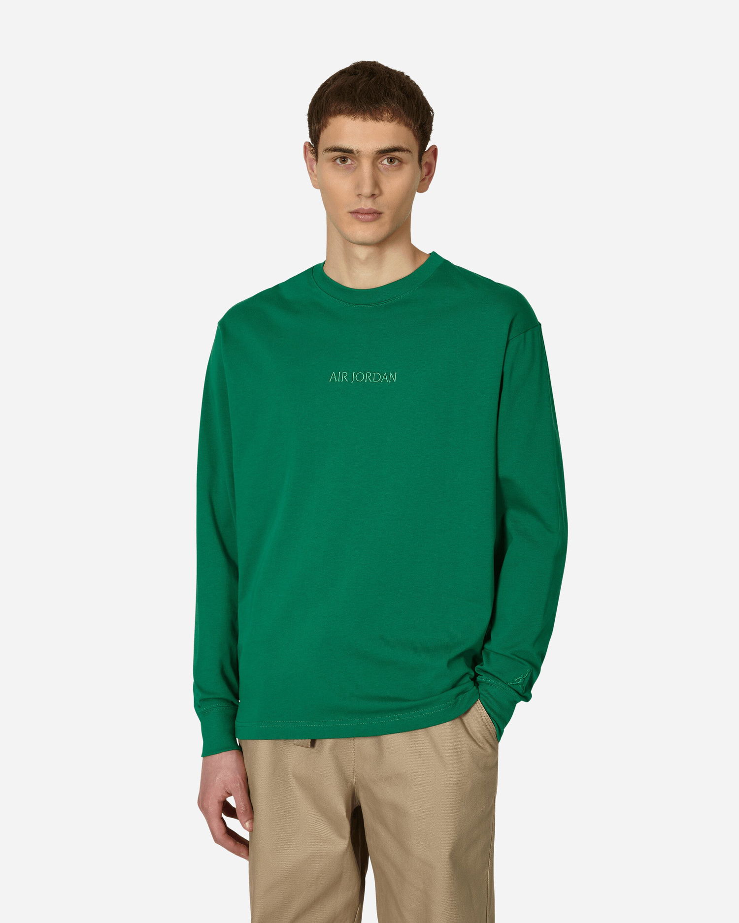 Tričko Jordan Wordmark Longsleeve T-Shirt Zelené | FJ0702-302, 0