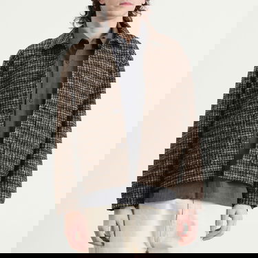 Bunda Universal Works Jacquard Knit Rams Plaid Jacket Rôznofarebný | P33099-BRN, 2