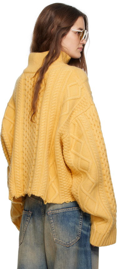 Sveter Martine Rose Martine Rose Cropped Cable Knit Half-Zip Sweater Žltá | 972YA18721, 2