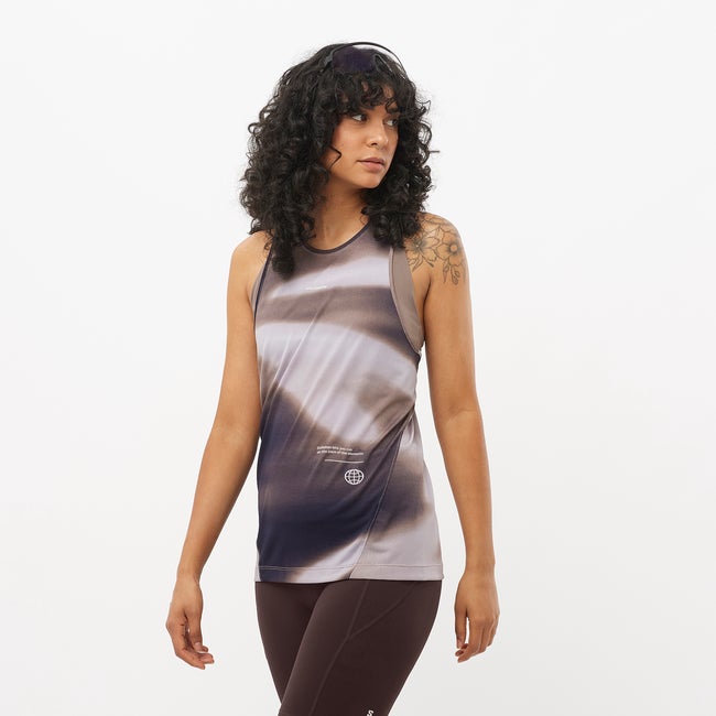 Tielko Salomon Core Graphic Training Tank Top Fialová | LC2460400, 0