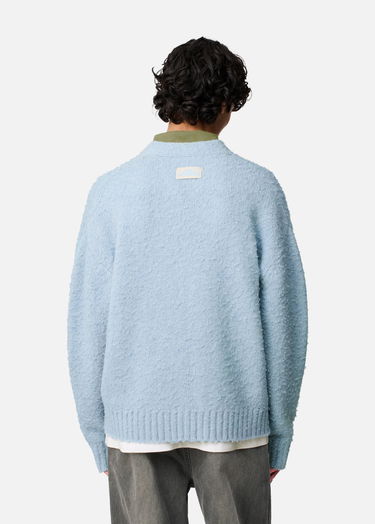 Sveter AXEL ARIGATO Studio Fuzzy Knit V-Neck Cardigan Modrá | A3731003, 3