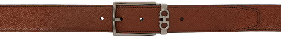Opasok FERRAGAMO Reversible Gancini Leather Belt Hnedá | 709528, 0