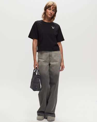 Crop Top Lacoste Cropped T-Shirt With Short Sleeves Čierna | TF2523-031, 1