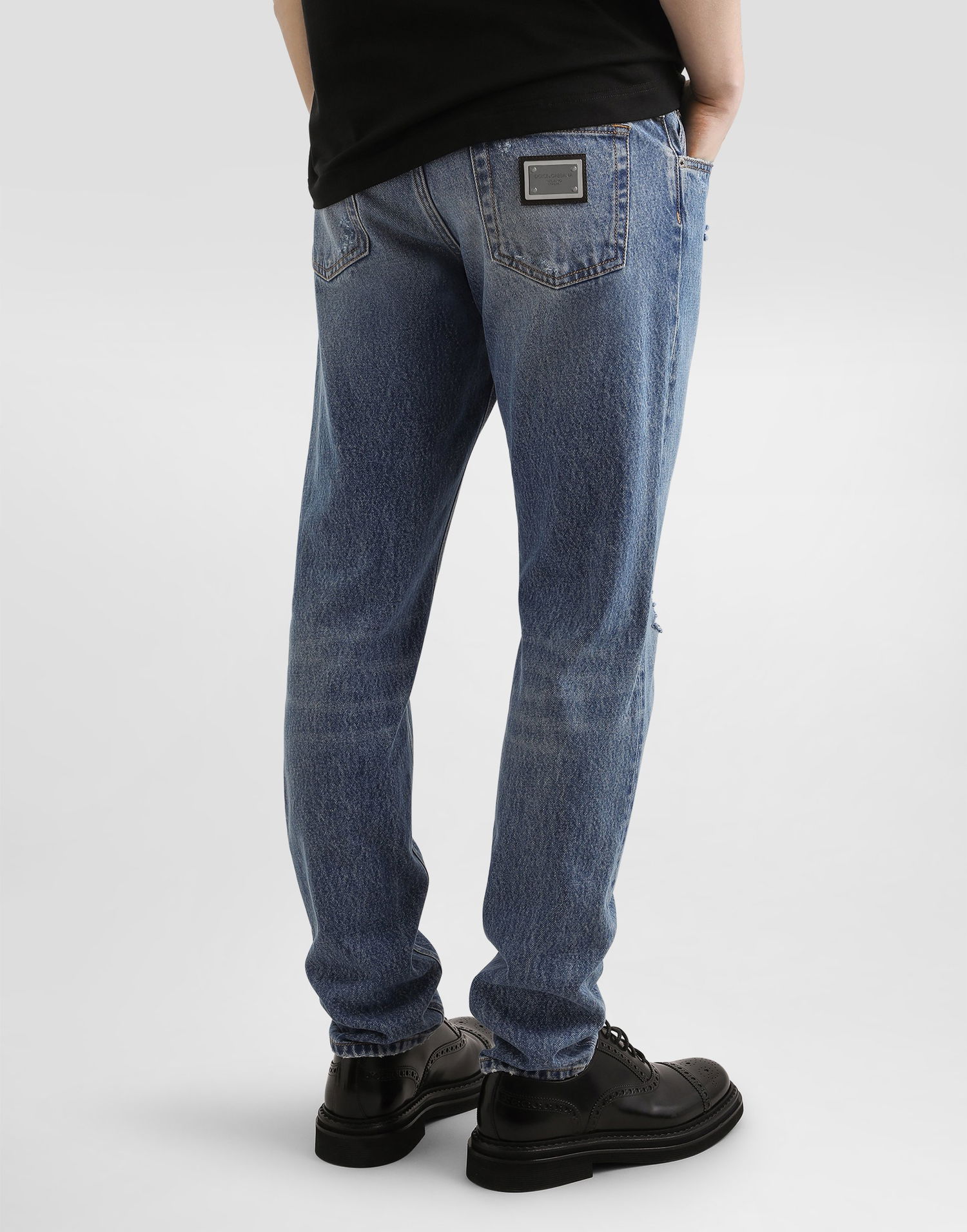 Džínsy Dolce & Gabbana Dolce & Gabbana Regular Fit Distressed Jeans 44 Modrá | GYJCCDG8NH5S9001, 1