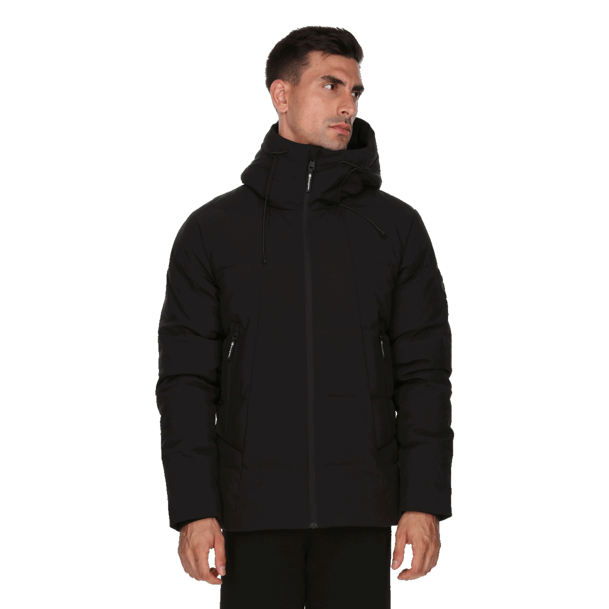 Prešívaná bunda Champion Hooded Puffer Jacket David 2 Čierna | CHA243M505-01, 0