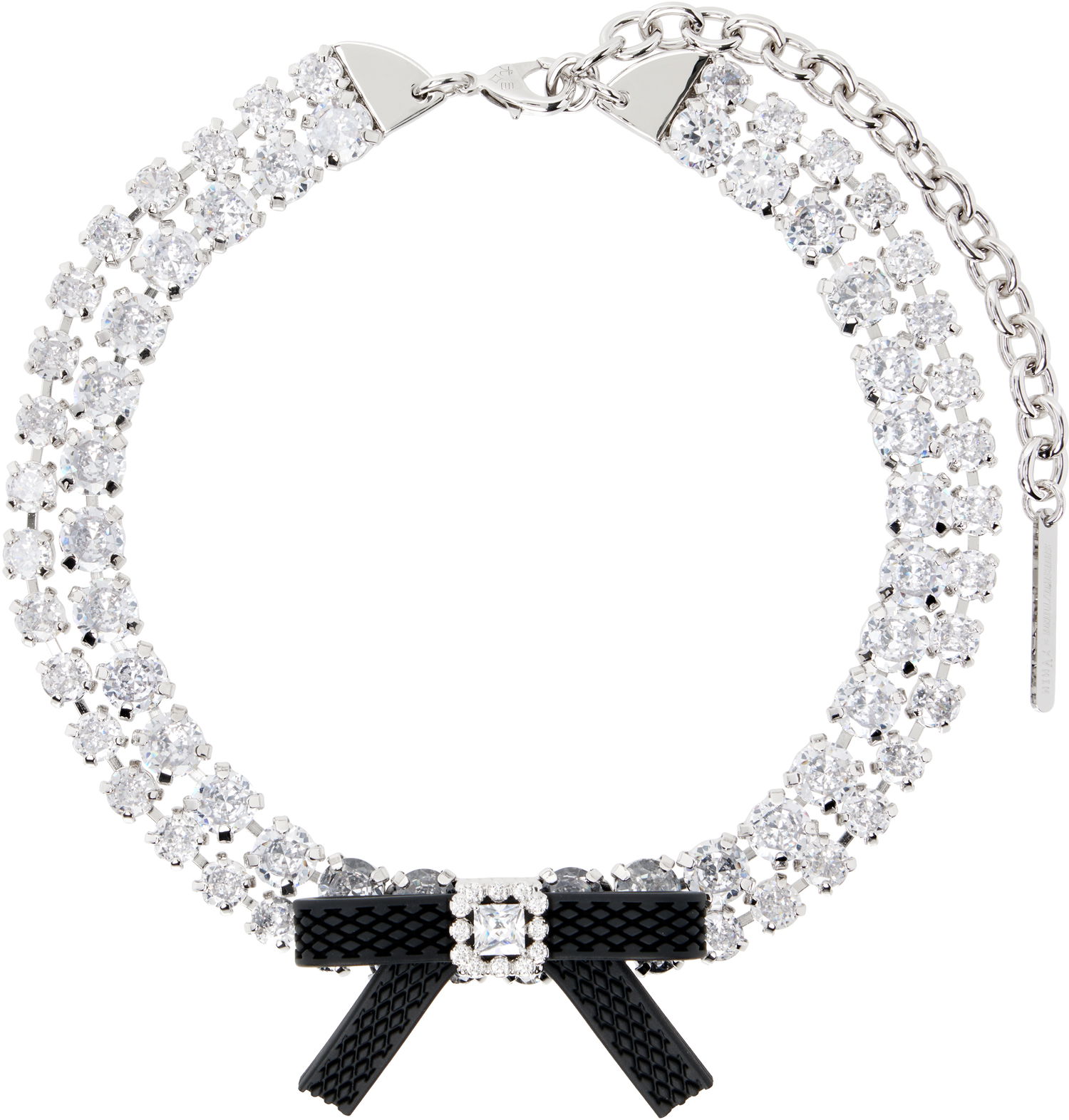 Náhrdelník SHUSHU/TONG SHUSHU/TONG YVMIN Edition Rubber Bow Gemstone Choker Metalická | 21375BLK00NN, 0