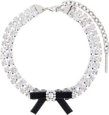 Náhrdelník SHUSHU/TONG SHUSHU/TONG YVMIN Edition Rubber Bow Gemstone Choker Metalická | 21375BLK00NN, 0
