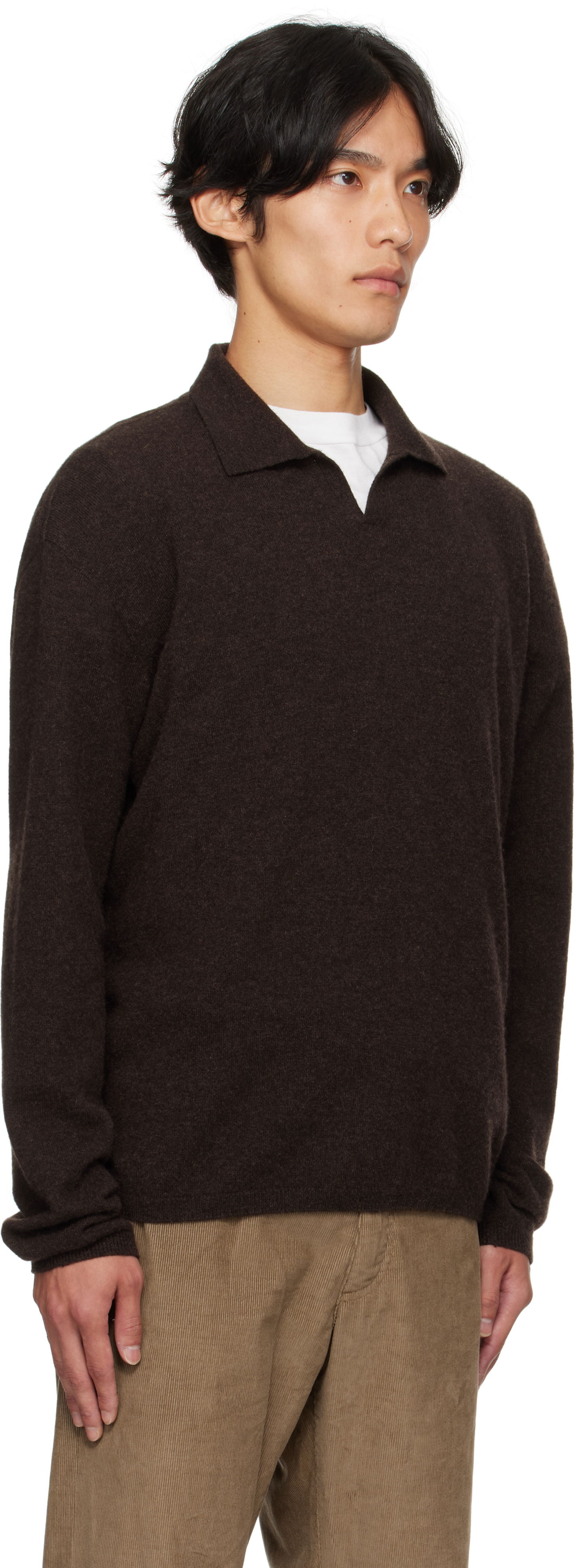 Sveter The Row The Row Franz Knit Polo Hnedá | 1015-Y556, 1
