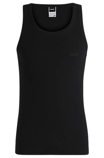 Tielko BOSS BOSS Ribbed Cotton Vest Čierna | 50475412