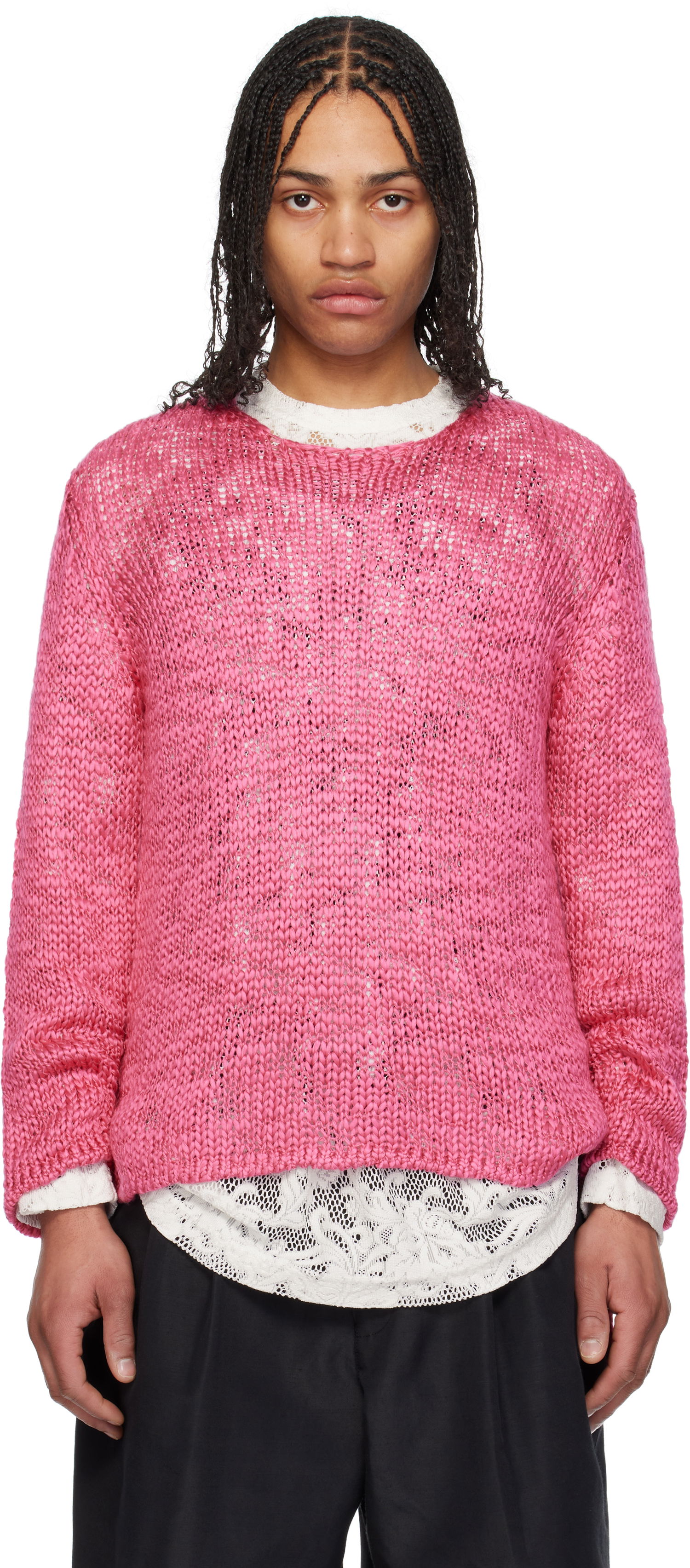 Sveter Comme des Garçons Homme Plus Droptail Sweater Ružová | PO-N008-051, 0