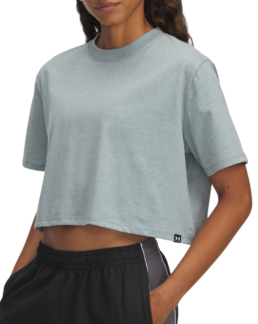 Crop Top Under Armour Under Armour Rival Short Sleeve Crop Top Modrá | 1389721-587