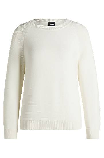 Sveter BOSS BOSS Cotton Knit Sweater Biela | 50540213, 0