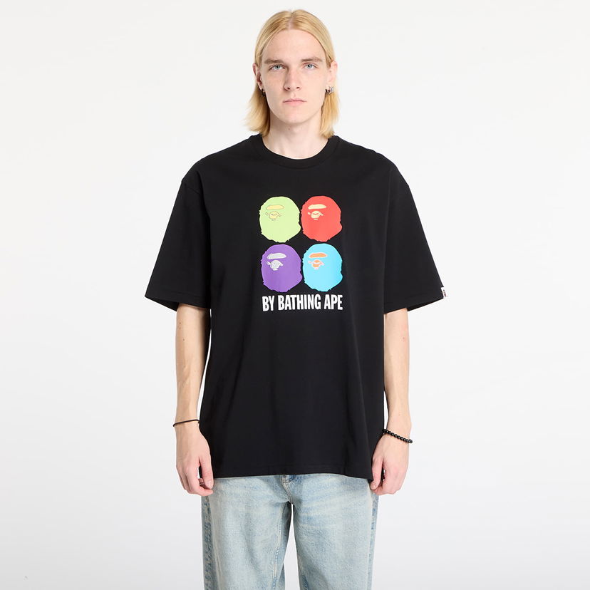 Tričko BAPE Apple Graphic Relaxed Fit Tee Čierna | 001TEL801308MBLK