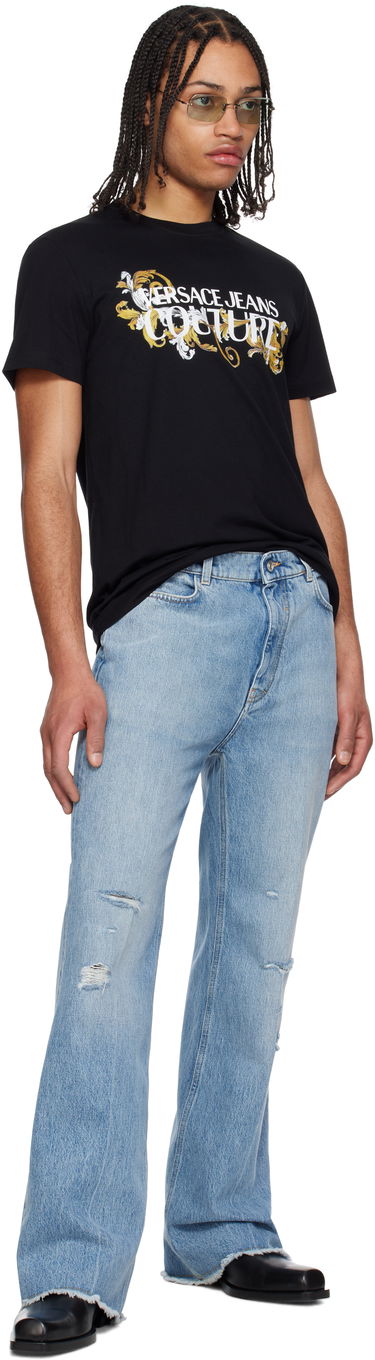 Tričko Versace Versace Jeans Couture Logo Baroque T-Shirt Čierna | E78GAHC05_ECJ01C, 3