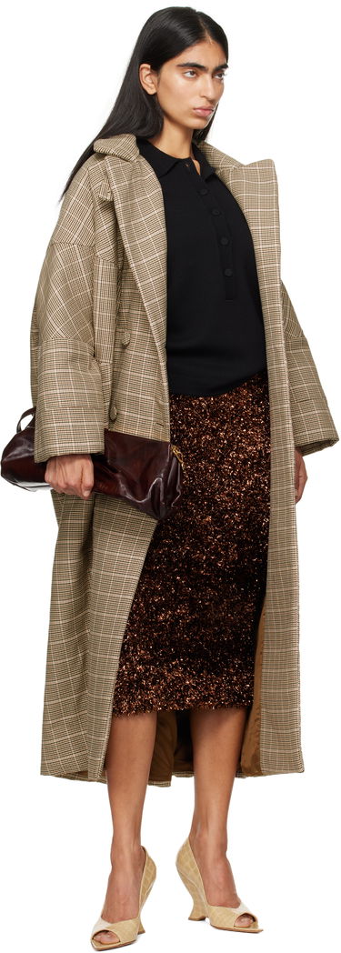 Kabáty Dries Van Noten Dries Van Noten Long Plaid Coat Hnedá | 242-010211-9352, 3