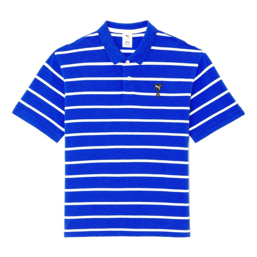 Polo tričko Puma Short Sleeve Striped Polo Shirt Modrá | 534067-93