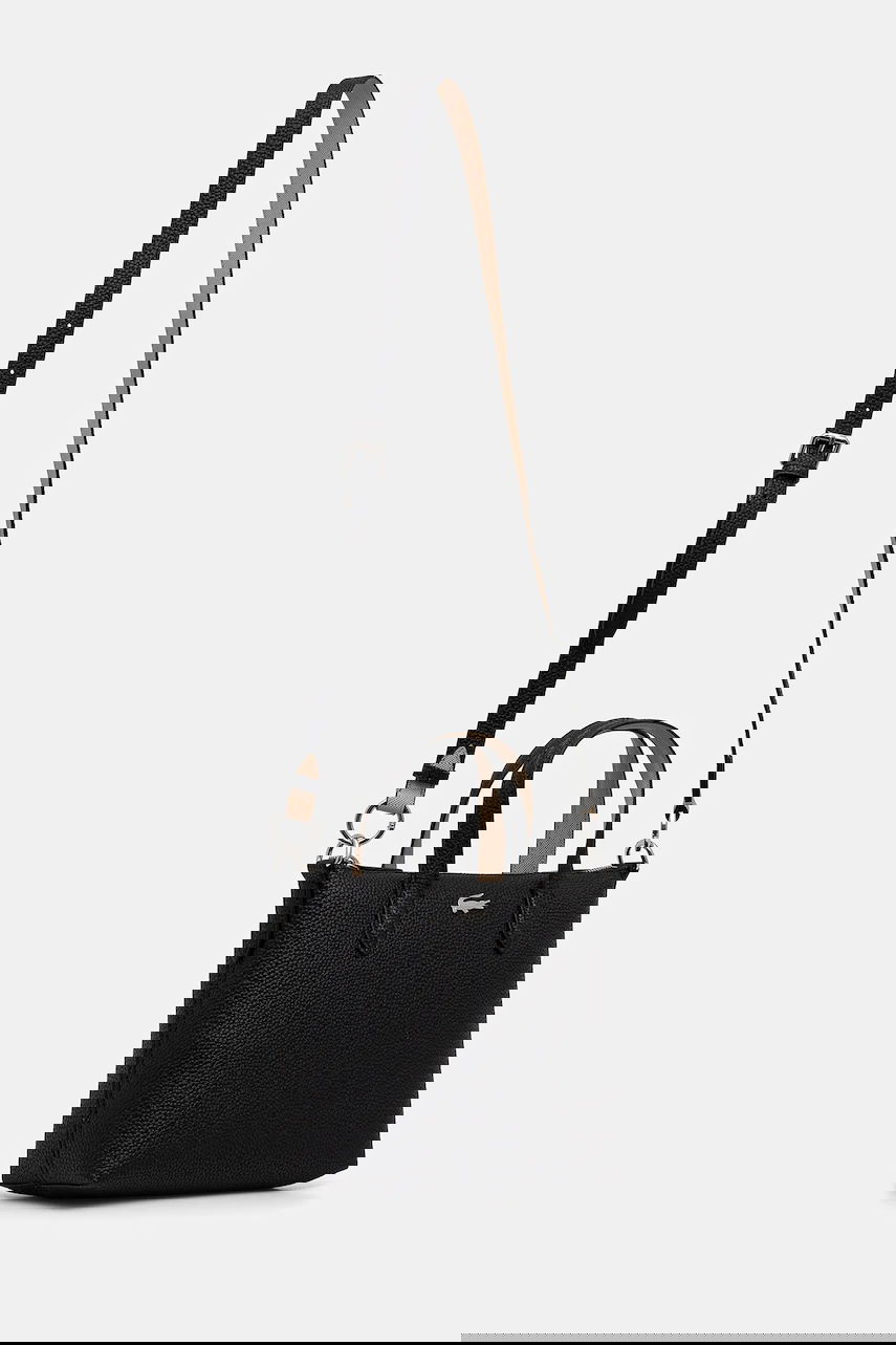 Tote bag Lacoste Pebbled Mini Tote Bag with Shoulder Strap Čierna | NF5126AA, 1