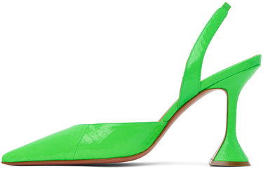 Tenisky a topánky Amina Muaddi Sling Back Patent Leather Heels Zelené | HOLLI SLING CL SNAKE, 2