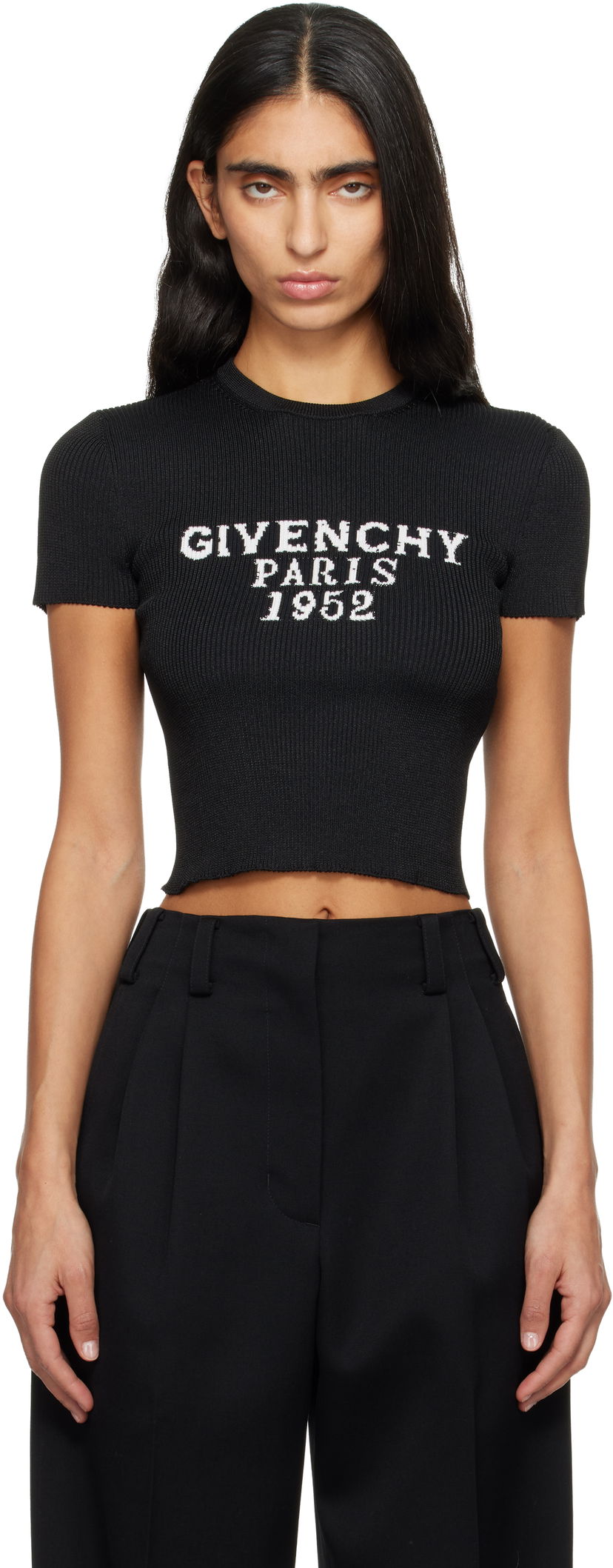Crop Top Givenchy Givenchy Cropped T-shirt Čierna | BW61H14ZSK001