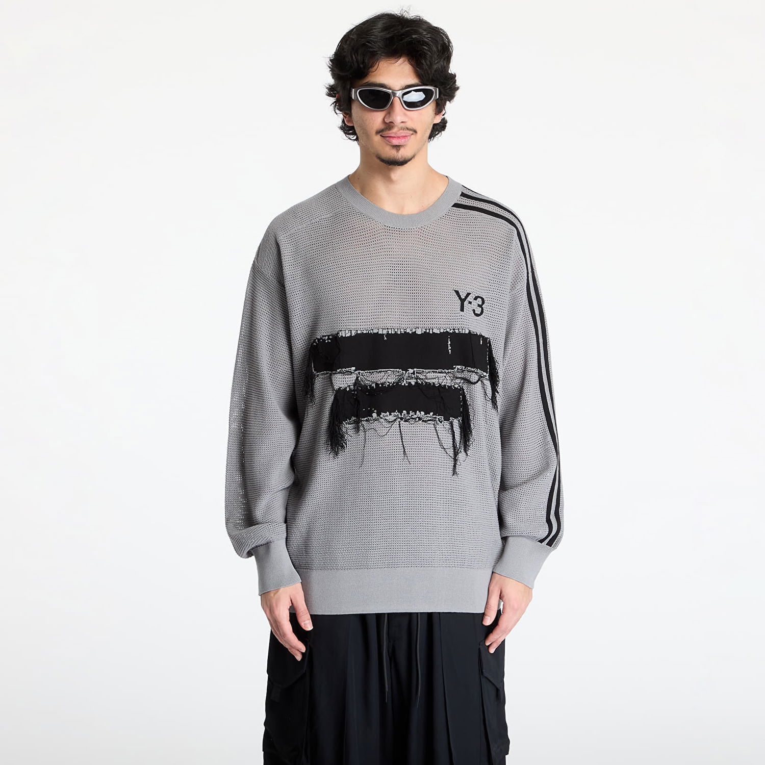Sveter Y-3 Y-3 Graphic Knit Crew Sweatshirt Šedá | JM3238, 0