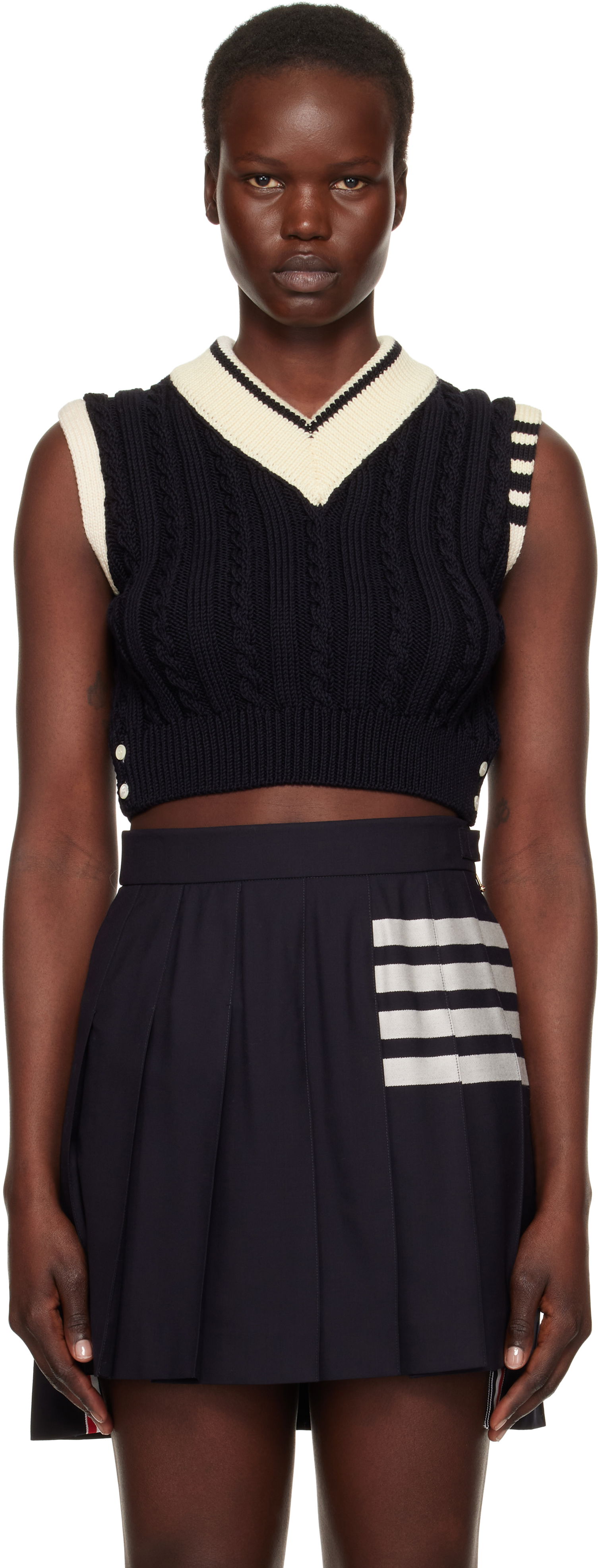 Classic Baby Cable Stitch Cropped Vest