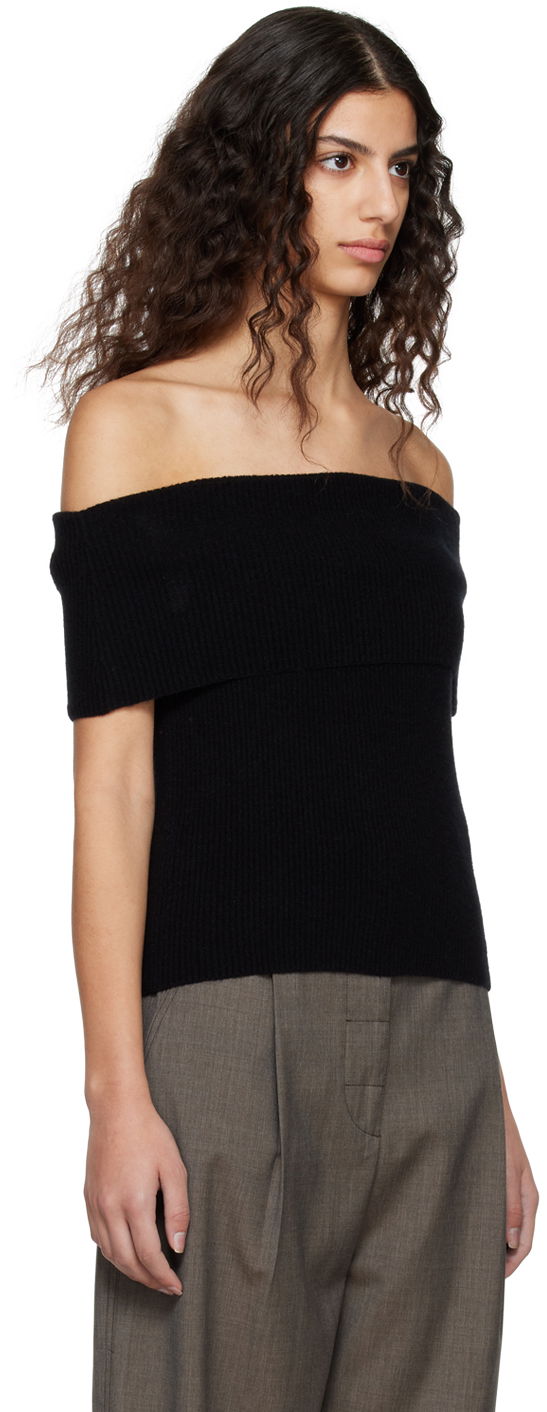 Sveter TOTEME TOTEME Off-The-Shoulder Knit Top Čierna | 231-5132-325, 1