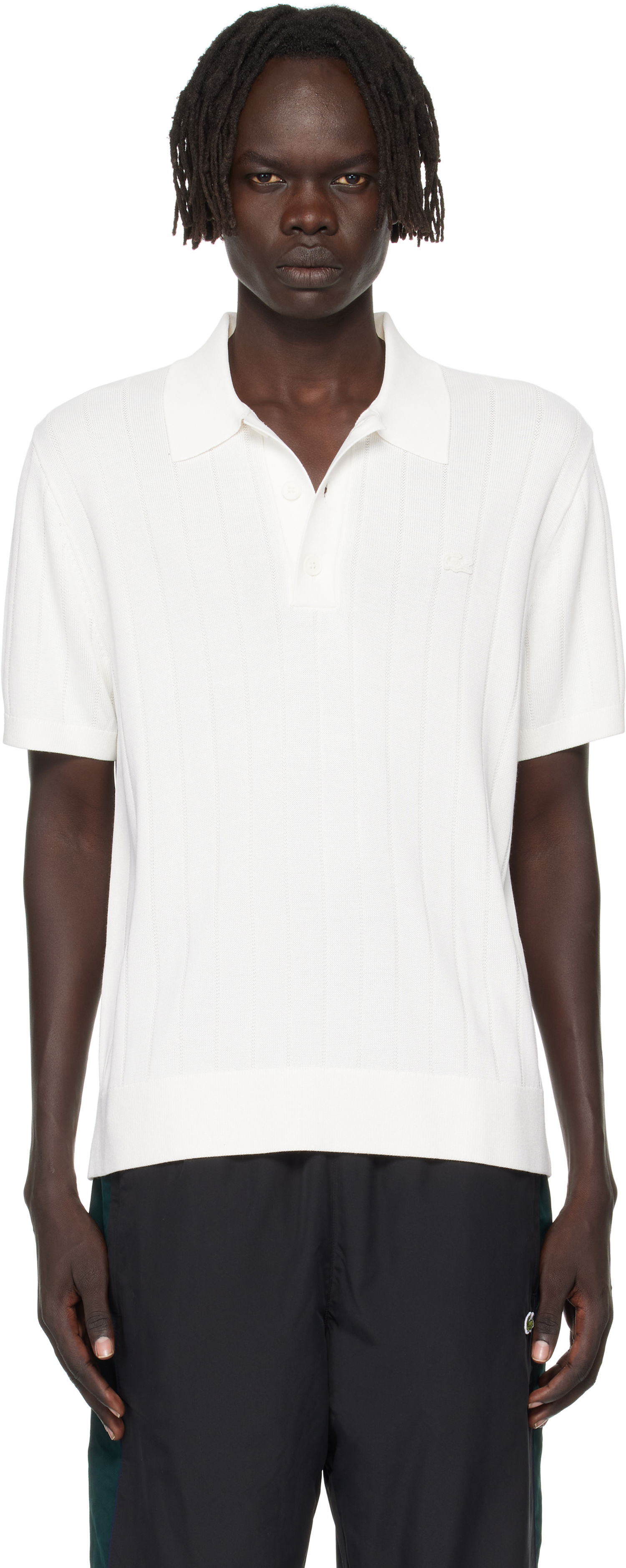 Polo tričko Lacoste Ribbed Knit Polo Biela | AH5339_70V, 0