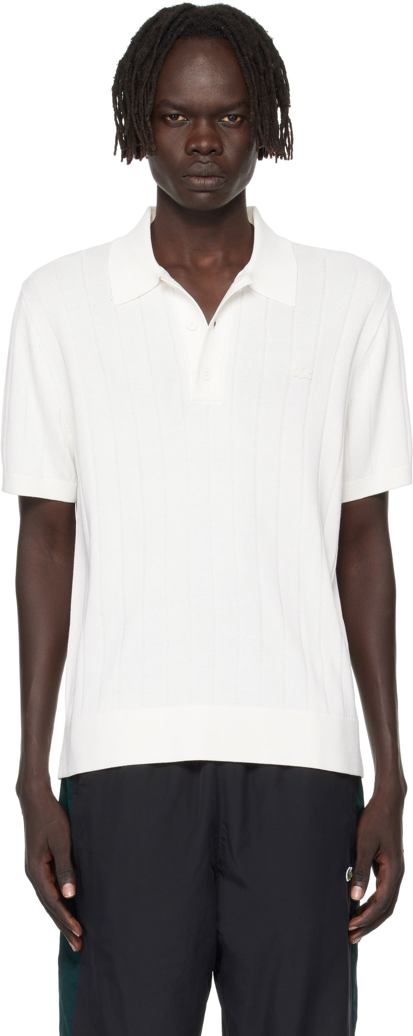 Polo tričko Lacoste Ribbed Knit Polo Biela | AH5339_70V