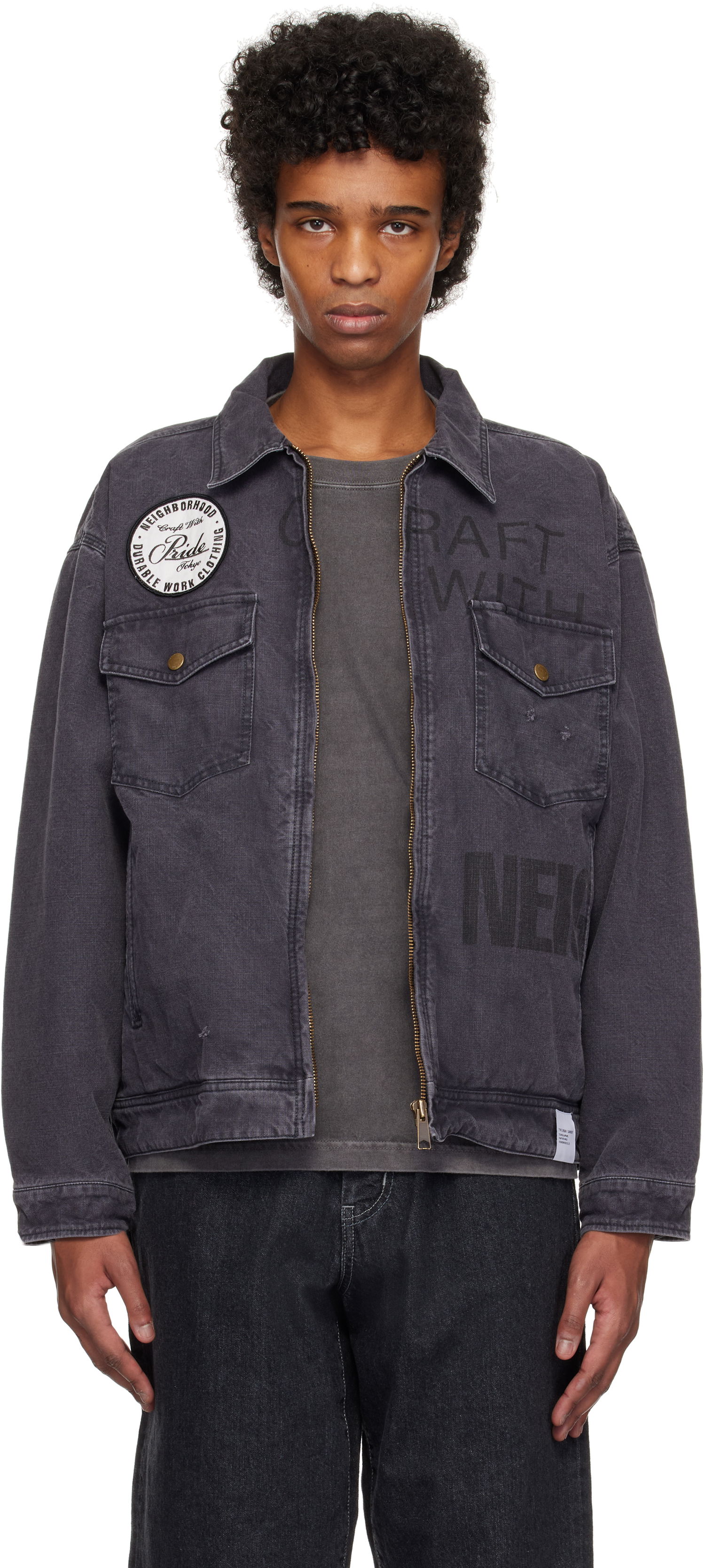 Bunda Neighborhood Neighborhood Duck Work Jacket Šedá | 242UTNH-JKM02, 0