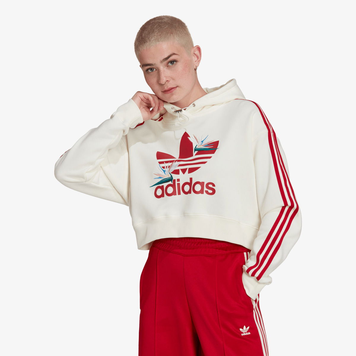 Mikina adidas Originals Thebe Magugu Floral Hoodie Biela | HK5210, 1