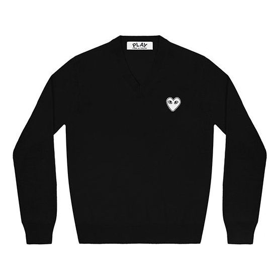 Sveter Comme des Garçons COMME des GARCONS PLAY V-Neck Pullover Čierna | AZ-N059-051-1
