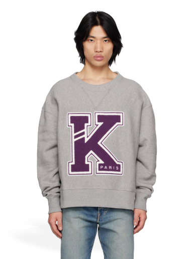 Mikina KENZO Paris Varsity Sweatshirt Šedá | FD55SW4944MB